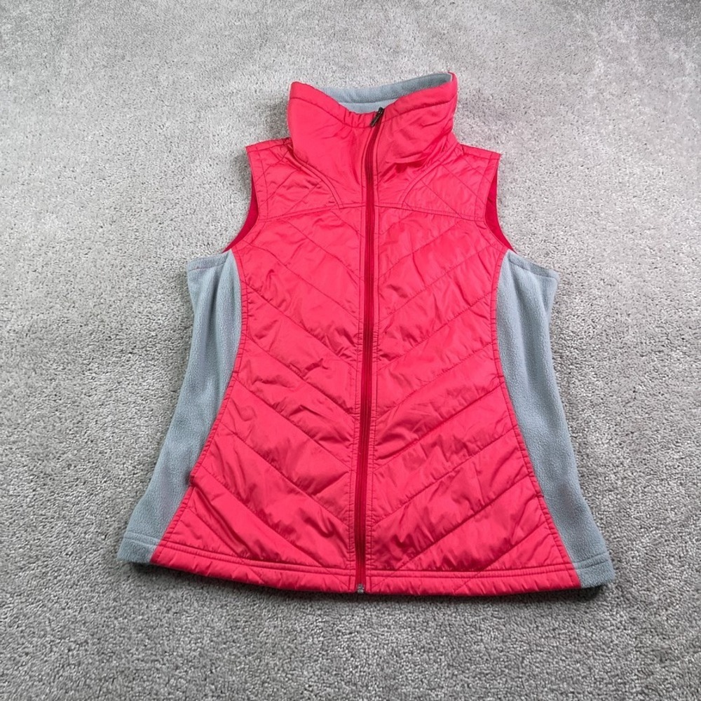 Columbia Vest Womens Medium Pink Quilted Full Zip Lightweight Outdoors‎